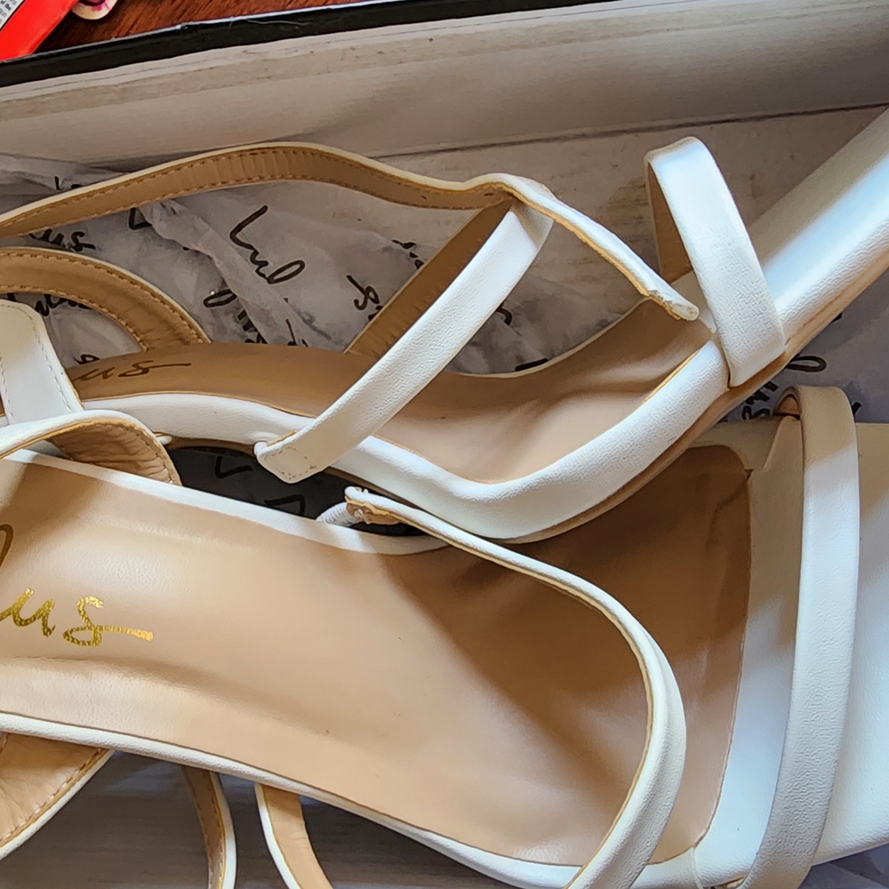 Lulu's Elegant White Cream Heels with Sophisticated Straps